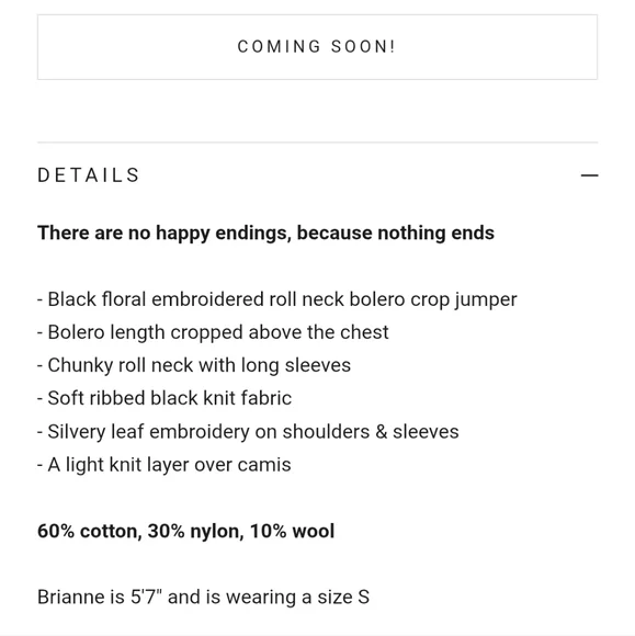 Disturbia Amalthea Extreme Crop Sweater - Picture 2 of 3